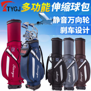 Golf Expandable Ball Bag Mens Standard Airline Check-In Multi-Functional Golf Club Bag with Dust Cover And Brake Wheels