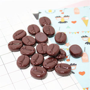 DIY Resin Coffee Bean Simulation Food Toy Mobile Phone Case Hair Clip Fridge Magnet Decorative Material Small Decoration Fashion Jewelry Accessories