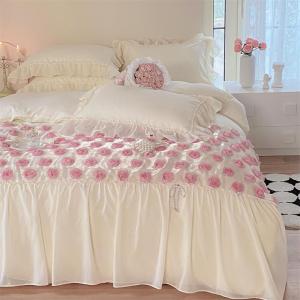 Stereoscopic Rose Lace Custom Bedding Set 4-Piece