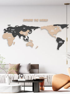 Modern Minimalist World Map Wall Decor Stickers Travel Photo Wall Decorations 3D Wall Hanging Decorations Living Room Bedroom