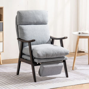 Modern Home Use Wooden Leisure Recliner Sofa Chair Computer Desk Chair Nursing Chair Single Person Bedroom Comfortable Furniture
