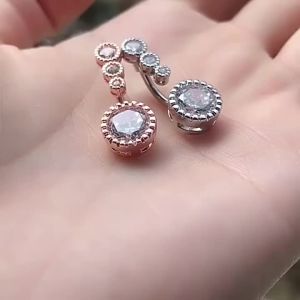 1pc 14G Moon-Shaped Colorful Belly Button Ring Stainless Steel Curved Navel Ring 5 Crystals Body Jewelry Piercing Ombligo Umbigo