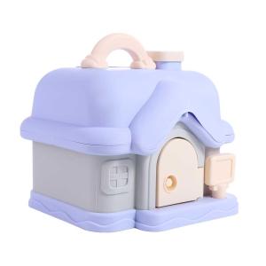 กระปุกออมสินรูปปราสาทน่ารักกล่องใส่เงินสำหรับเด็กรหัสผ่านกระปุกออมสินที่จัดระเบียบที่จ่ายเงินสดของตกแต่งบ้าน