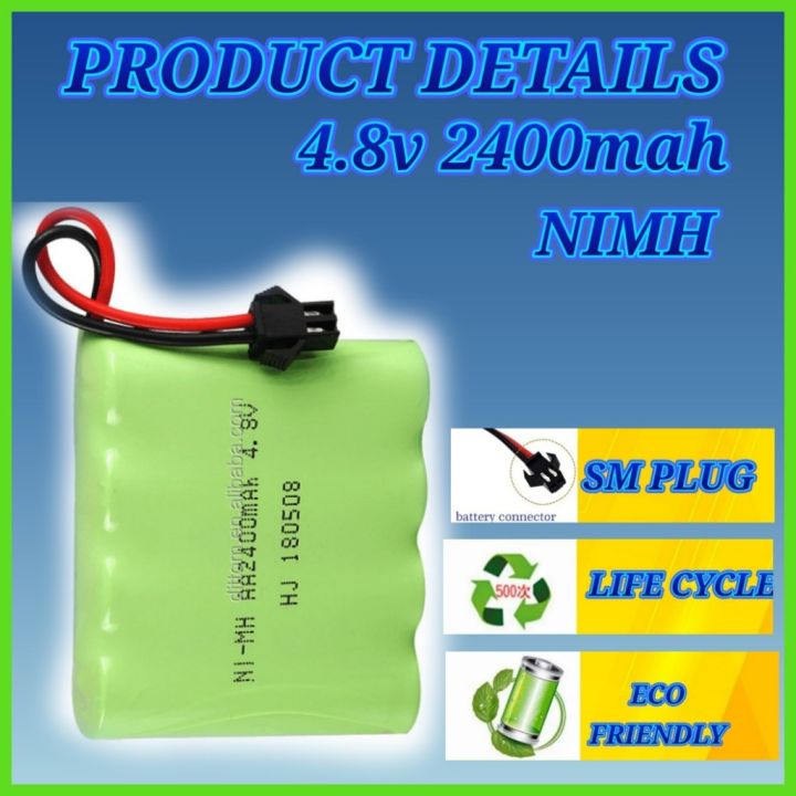 4.8V 2400MAH NICKEL METAL HYDRIDE AA BATTERY PACK HIGH CAPACITY BATTERY