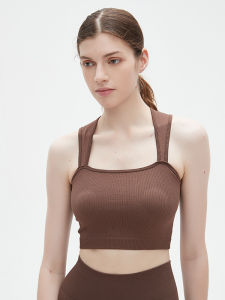 Womens Yoga Fitness Tank Top U-Shape Back Strap Quick Dry Running Bra Wide Shoulder Strap Beautiful Back Sports Top