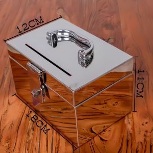 Lockable Stainless Steel Piggy Bank Large Capacity