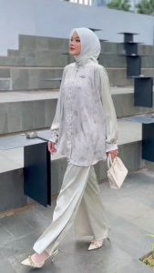 MDLY Baju Fashion Setelan Wanita/One Set Celana Silk/Vinieca Set By Mdly