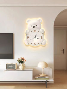 YIYUXUAN | Bear Style Living Room Wall Clock Non-Drilling Installation