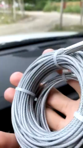 Dây Cáp Inox Bọc PVC 4.6M Kèm Khóa Carabiner 2 Đầu | Treo Đèn Căng Bạt Dã Ngoại
