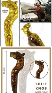 SHIFT KNOB MOTIF JAGUAR COKLAT KAYU / TUAS GIGI TONGKAT PERSNELING SHIFT KNOB MOBIL DIESEL / TUAS GIGI
