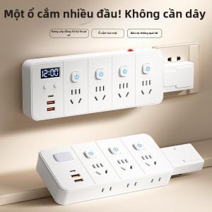 Ổ Cắm Mở Rộng Quay 360 Độ Có Đèn Đêm và Cổng USB Hiển Thị Số