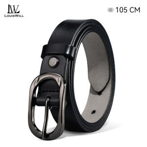 LouisWill ชุดเดรสสายรัดเอวสายรัดยาวสำหรับผู้หญิงเสื้อโค้ทเข็มขัดลำลองมีกระดุมตัวอักษรสำหรับหัวเข็มขัดอัลลอยดีไซน์หัวเข็มขัดเข็มเข็มขัดหนังหรูหราในเข็มขัดผู้หญิง