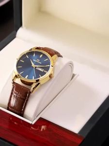 Leather Ladies Watch With 29mm Quartz Movement Brown Strap Gold Case Jewelry Clock Suitable Banquet Dressing & Daily Decoration