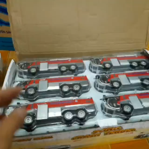 Xe ô tô đồ chơi mô hình xe cứu hỏa bằng sắt có âm thanh đèn nháy xe chạy cót