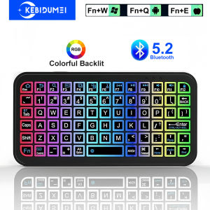 Bluetooth 5.2 Keyboard RGB Backlit Keyboard Ultra-thin Wireless Keyboard Mute Keyboard Mini Keyboard For Windows Android IOS