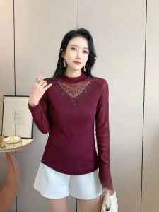 Fashionable Thin Long Sleeve Half High Collar Womens T-shirt Slimming Versatile Autumn Base Shirt Top Korean Style Commute Wind