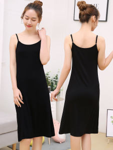 ชุดชั้นในผ้าโมดอล ทรงยาว ผ้าไนลอน ผ้าฝ้ายผสม ทรงหลวม แขนกุด คอวี แขนกุด ฤดูใบไม้ร่วง 2024 ชุดชั้นในผู้หญิง