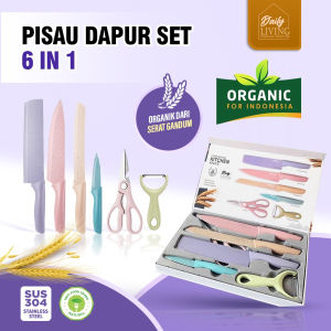 DAILY LIVING CERAMIC KNIFE SET / PISAU DAPUR SET 6 IN 1 / PISAU STAINLESS STEEL /TALENAN CERAMIC / PISAU PENGUPAS BUAH