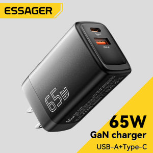 Essager 65W Gan loại USB C Sạc Cho Máy Tính Xách Tay 100V-240V sạc nhanh Pps Qc3.0 Pd3.0 Cho iPad macbook Iphone14 13 Max Pro Huawei Xiaomi Samsung Điện Thoại Chagers