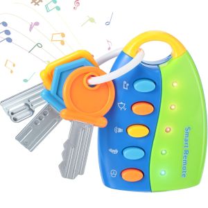 Baby early education Light music Soothing toy music Smart remote control key Toy Fake car Toy Key with sound and light Fun Educational key toy for travel play (battery not included)