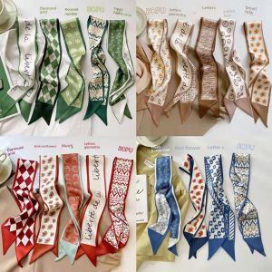 Factory Direct Sales Mid-Autumn Festival Japanese Hand Gift Box Decorative Silk Scarf Bench Ribbon Ponytail Bows Letter Hair Band