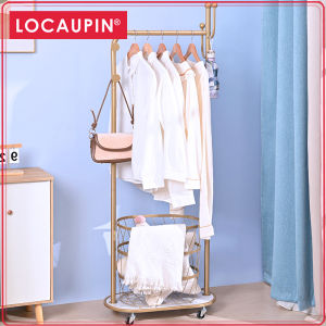 Locaupin Coat Rack With Storage Basket Freestanding Coat Hanger Stand Hall Tree With Hooks For Office Bedroom