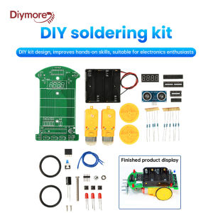 diymore | DC 5V Ultrasonic Ranging Obstacle Avoidance Car Microcontroller Intelligent Car Programming DIY Welding Kit