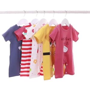 Jumpsuit 0-18M Newborn Boys and Girls Elastic Soft Comfortable Cotton Cute Cartoon Button jumpsuit
