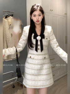 Đầm Dài Tay Kiểu Pháp Cỡ Lớn Thanh Lịch Váy Midi Cạp Cao Dáng Chữ A Chất Liệu Thường Ngày Mùa Đông Cổ Chữ V Khóa Kéo