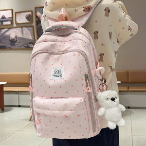 Polka Dot High Capacity Womens Backpack 2025 New Style Commuter School Bag for Junior High And College Students with Computer