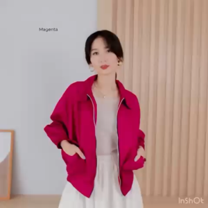 SJM JAKET KATUN JEPANG ZIPPER PREMIUM  WANITA 827