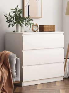 Modern Minimalist Cream Colored Five Drawer Chest Sofa Side Cabinet Bedroom Wall Mounted Storage Drawer Cabinet Bed Tail Storage Cabinet