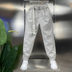 Casual Harlan Mens Straight Leg Pants Thin Versatile Splice Slim Fit Korean Style Harlan Trousers Autumn 2024 Trendy Brand