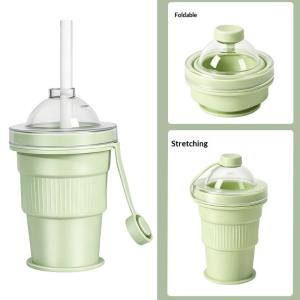 Foldable Silicone Ice Ball Maker Cup Ice Mold For Cocktails Large Sphere Easy Release Reusable Freezer Travel Mug〔CC11〕