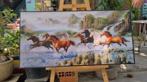 Tranh Laminate Tráng Gương - Tranh Treo Tường Dành Cho Người Tuổi Ngọ - Mã Đáo Thành Công