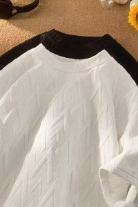 White Short Sleeve Mens T-Shirt round Neck Heavyweight Summer Fashion Brand Large Size Half Sleeve Body Fit Tee