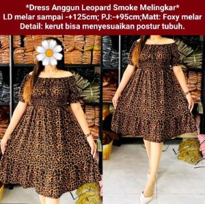 baju wanita sabrina dress wanita leopard baju daster macan viral bawah rampel bisa utk jumbo daster santai harga murah promo bisa cod free ongkir