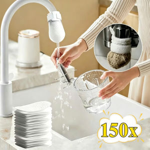 150Pcs Faucet Water Filter Bag Universal Anti-Splash Guard Filter with T-strap Tap for Sediment Removal Travel Home Use