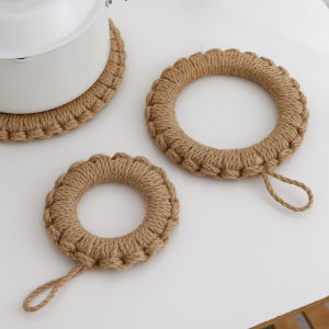 Round Thickened Creative Handmade Straw Woven Kitchen Pot Mat Insulation Mat For Home High-Temperature Resistance Anti-Scald Placemat Linen Mat