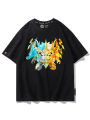 Party Dragon Soul Warrior T-Shirt Short Sleeve Pure Cotton Kids' Clothing Summer Casual Loose Fit Cartoon Anime Print Sweat Absorbent. 