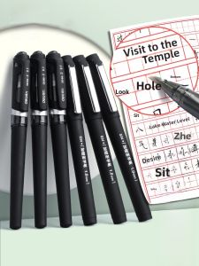 Deli Bold Broad Point Neutral Pen Calligraphy Practice Black Writing Pens Quick Dry Business High Capacity Thick Words Stationery