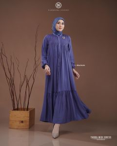 TARRA MIDI DRESS   🆕  COD ▪️TERBARU GAMIS LEBARAN POLOS BY NADHEERA LUXURY