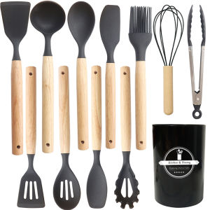 Non-stick Food-grade Silicone Spatulas and Spoons Set 12 Pieces