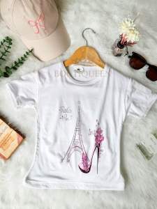 White T-Shirt for Women Printed Short Sleeve Tee Comfy Fit Double Stitch Casual Short Sleeve Top Womenswear S to XL Sizes