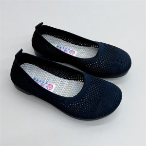 Beijing Style Breathable Summer New Womens Flat Slip-On Shoes Embroidered Canvas Hollow out Design Soft Bottom Bean Bean Shoes