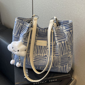 Large Capacity Ladies Shoulder Bag 2025 New Style Commuter Tote Bag Fashionable Versatile Work Bag Soft Handle Zip Closure