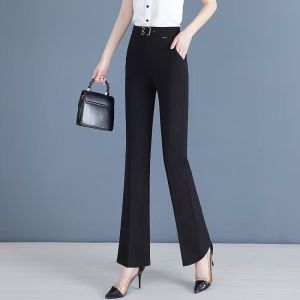 กางเกงขายาวทรงหลวมเอวสูงสำหรับผู้หญิงในช่วงฤดูร้อนปี 2025 ทรงหลวม ทรงสลิมฟิต ทรงตรง กางเกงขายาวทรงขาบานบาง