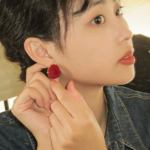 Original Design Velvet Ear Cuff Womens Fashion Spring New Style Elegant Feminine Simple Geometry Pattern Alloy Ear Studs