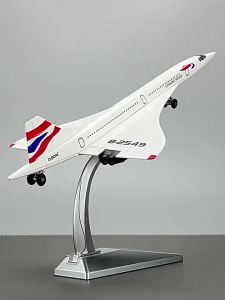 Concorde Supersonic Passenger Aircraft Alloy Collectible Miniatures Plane Model Airplane Wheel Toy For Collections and Displays