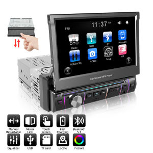 Grandnavi | 1Din 7 MP5 Radio Player Manual Folding Touch Screen Multimedia Radio Support FM AM RDS Mirror Link Bluetooth USB SD Car Stereo